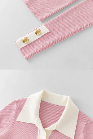 Fansilanen | Ysandre Pink Polo Knitted Top