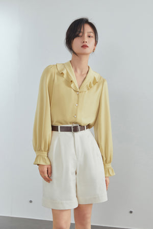 Fansilanen | Giselle Yellow Ruffle Shirt
