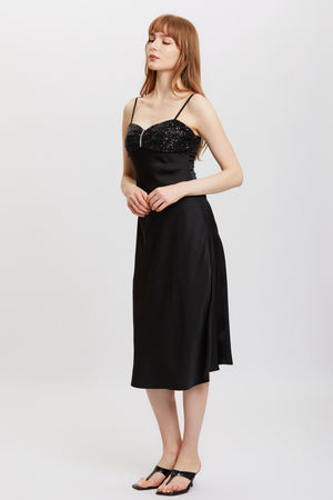 ST | Glitter Black Slip Dress