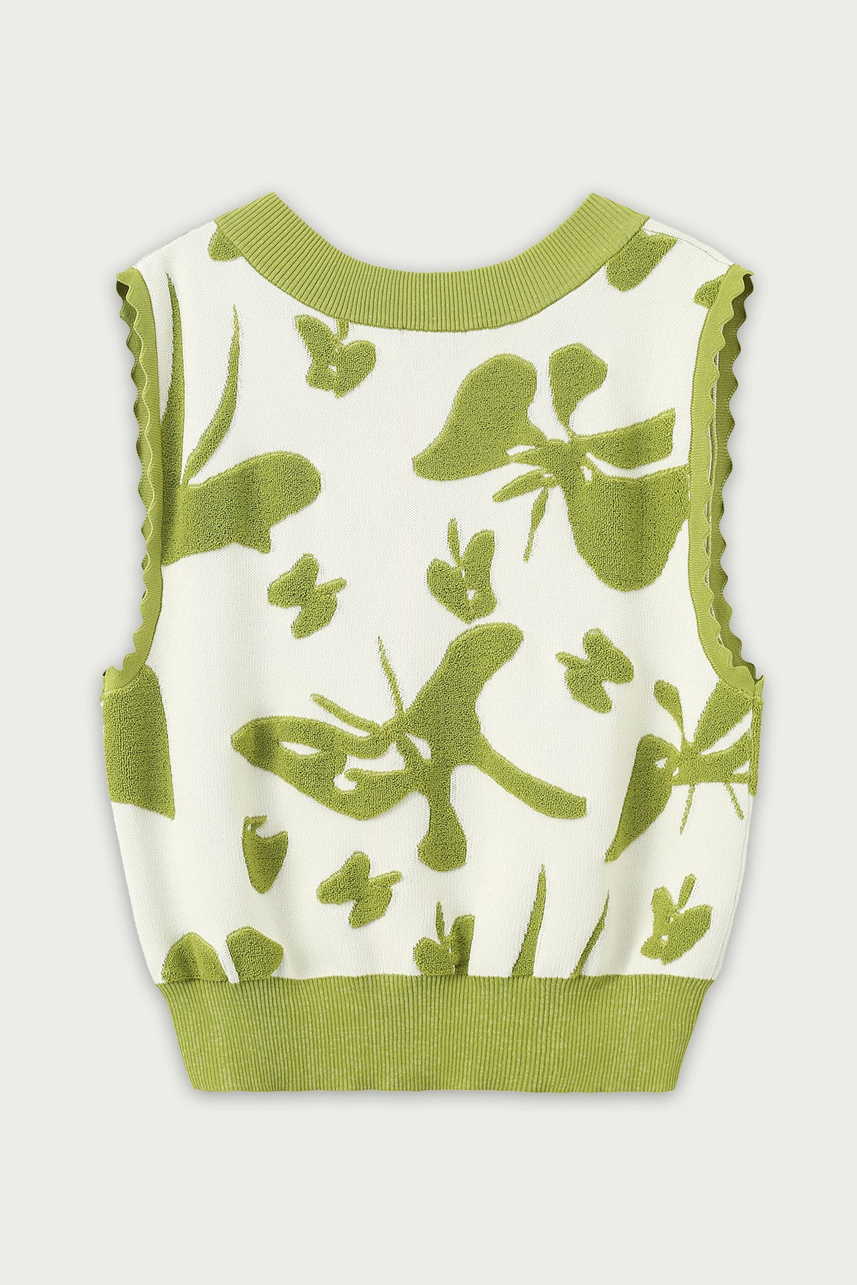 ZI II CI IEN | Green Butterfly Embroidery Vest