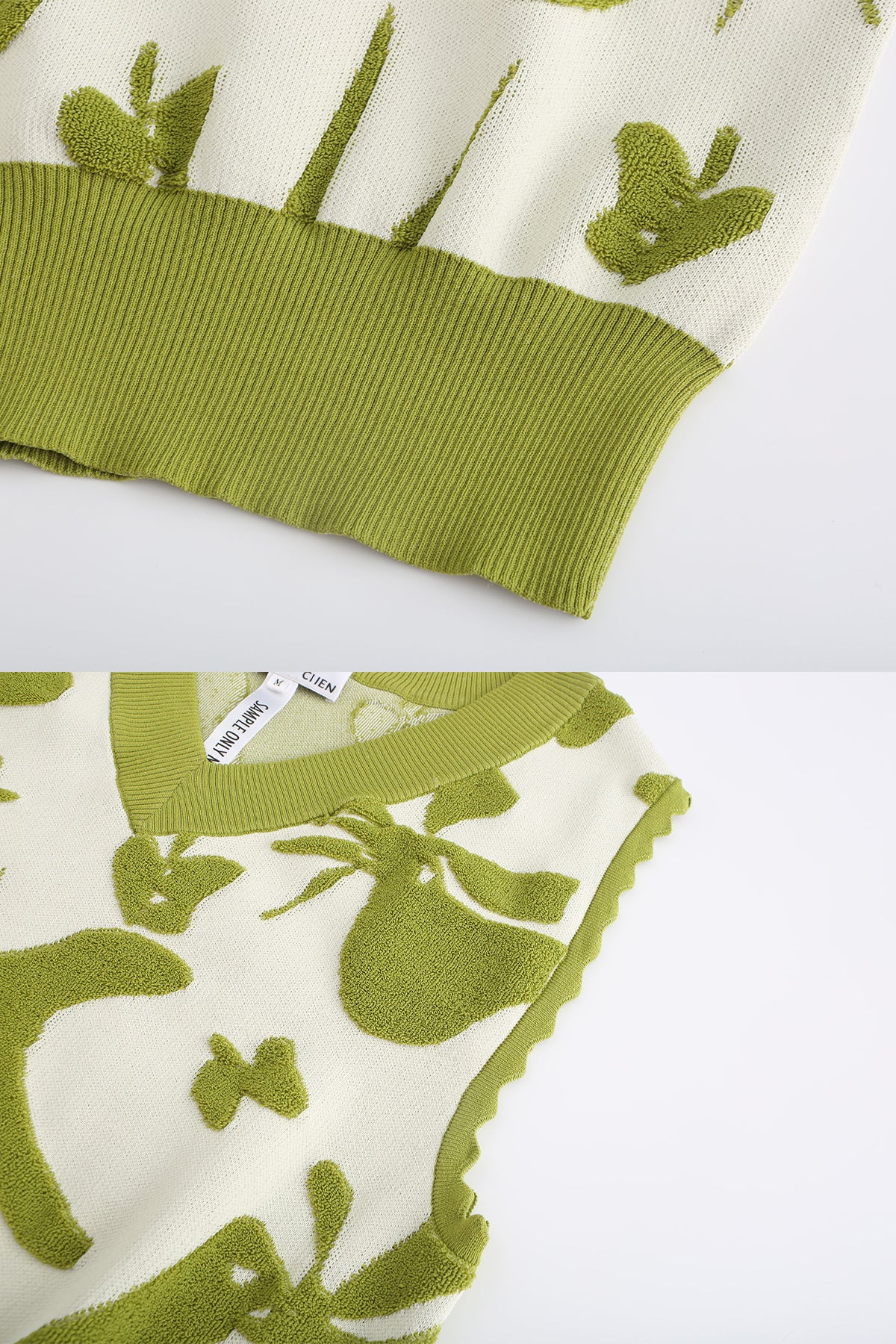 ZI II CI IEN | Green Butterfly Embroidery Vest