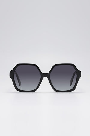 Fangyan | Hexagonal Acetate Black Sunglasses