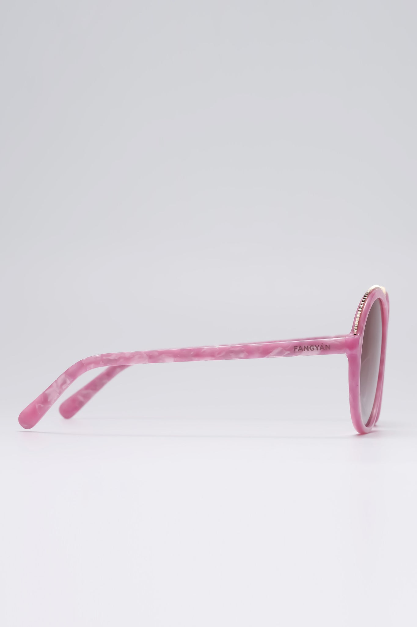 Fangyan | Round Metal Pink Sunglasses