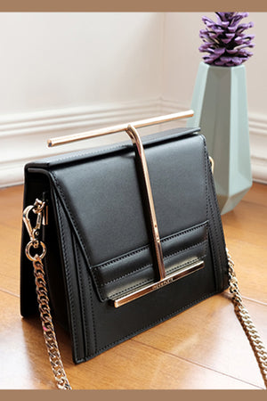 Incomplete | Black Suspended Chain Leather Bag