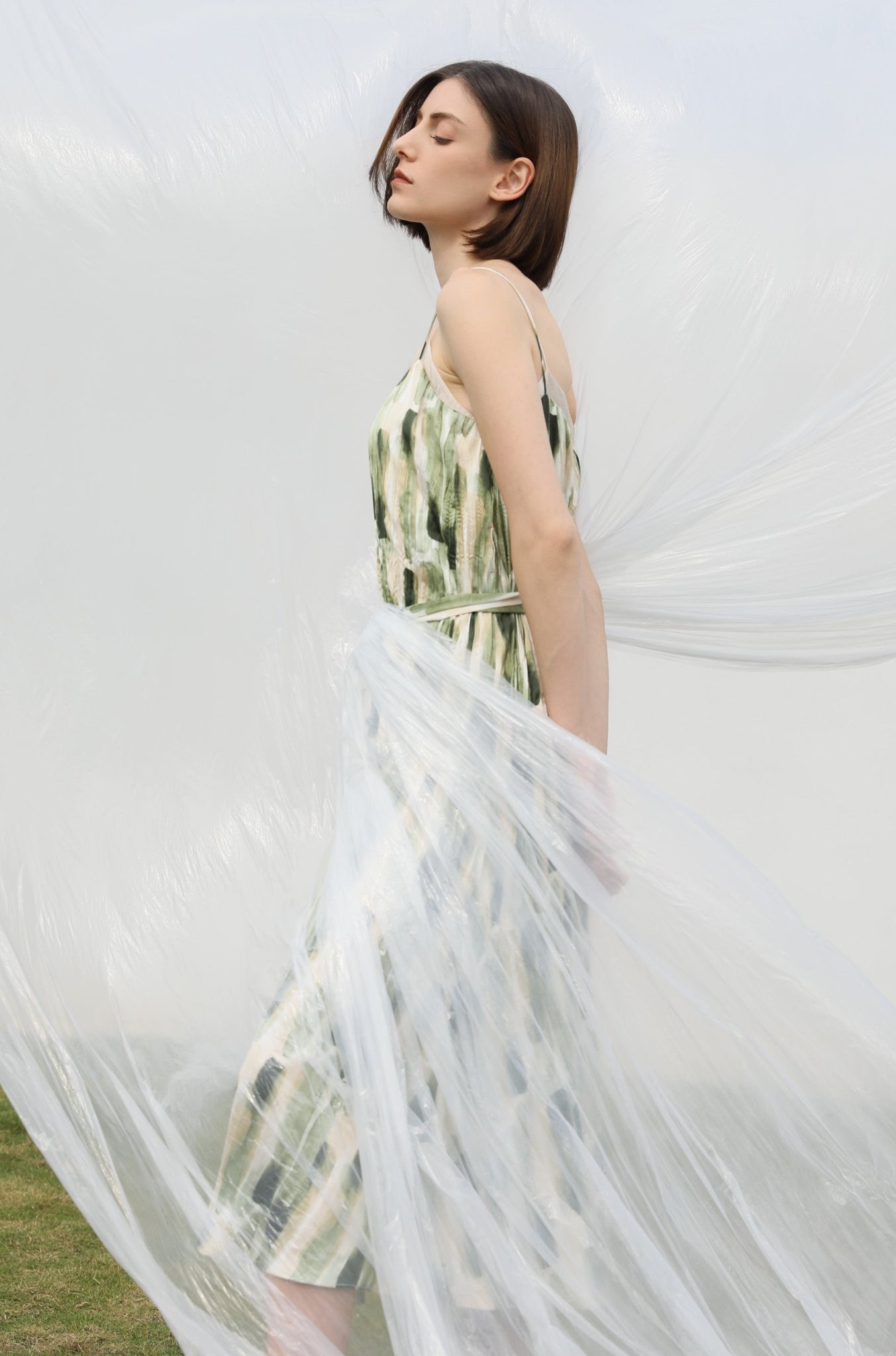 LINDONG | Louann Pleated Print Dress