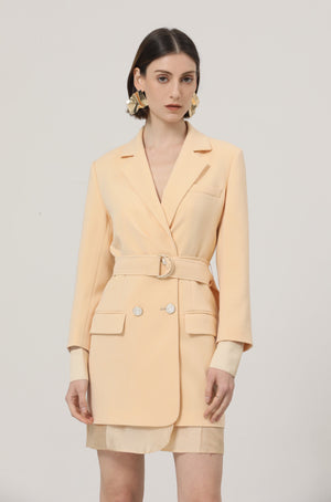 LINDONG | Mira Yellow One-Piece Suit Dress
