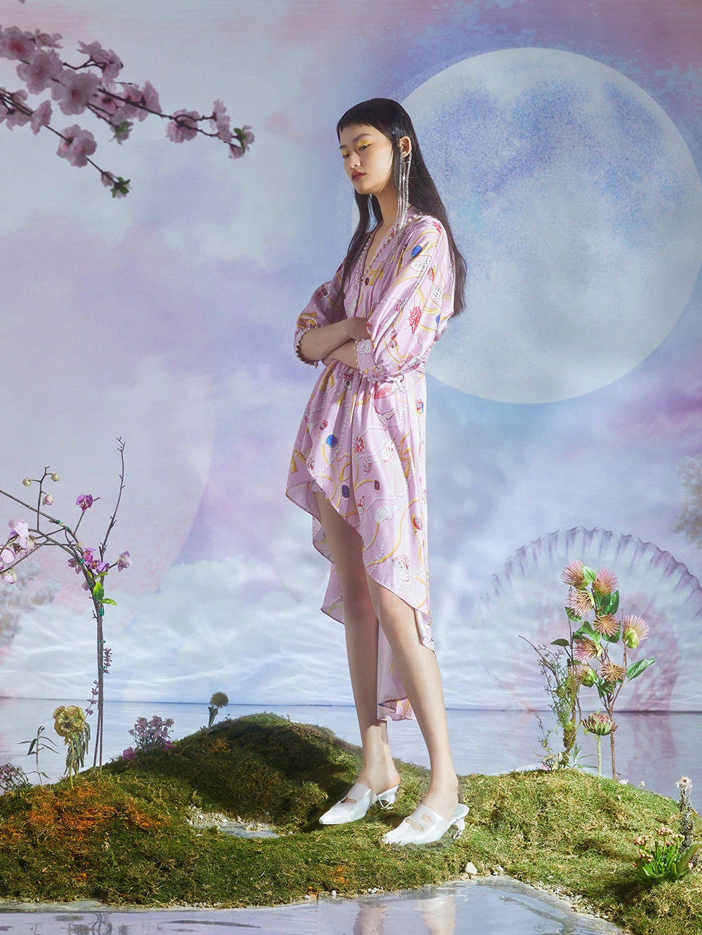 Mukzin | Irregular Pink Dress and Shorts Set - Dragon Scale Pavilion