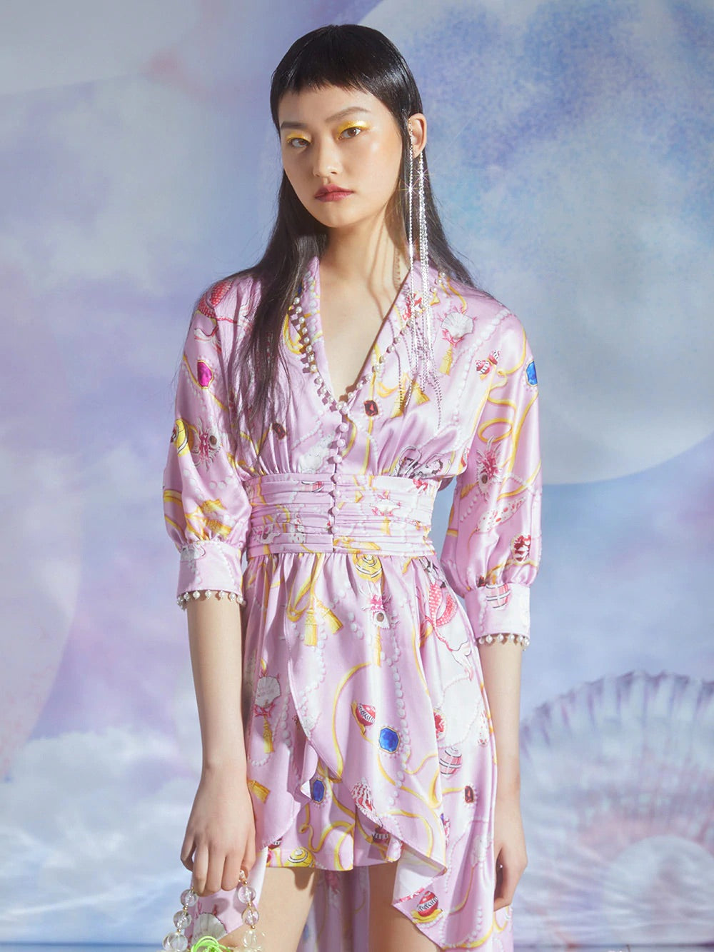 Mukzin | Irregular Pink Dress and Shorts Set - Dragon Scale Pavilion