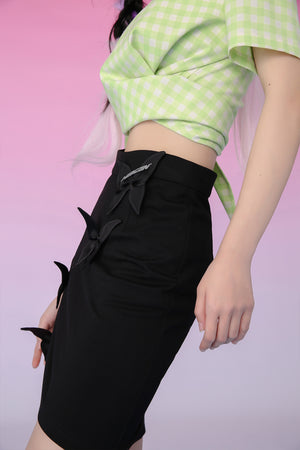 Mukzin | Asymmetric Butterfly Slit Mini Skirt