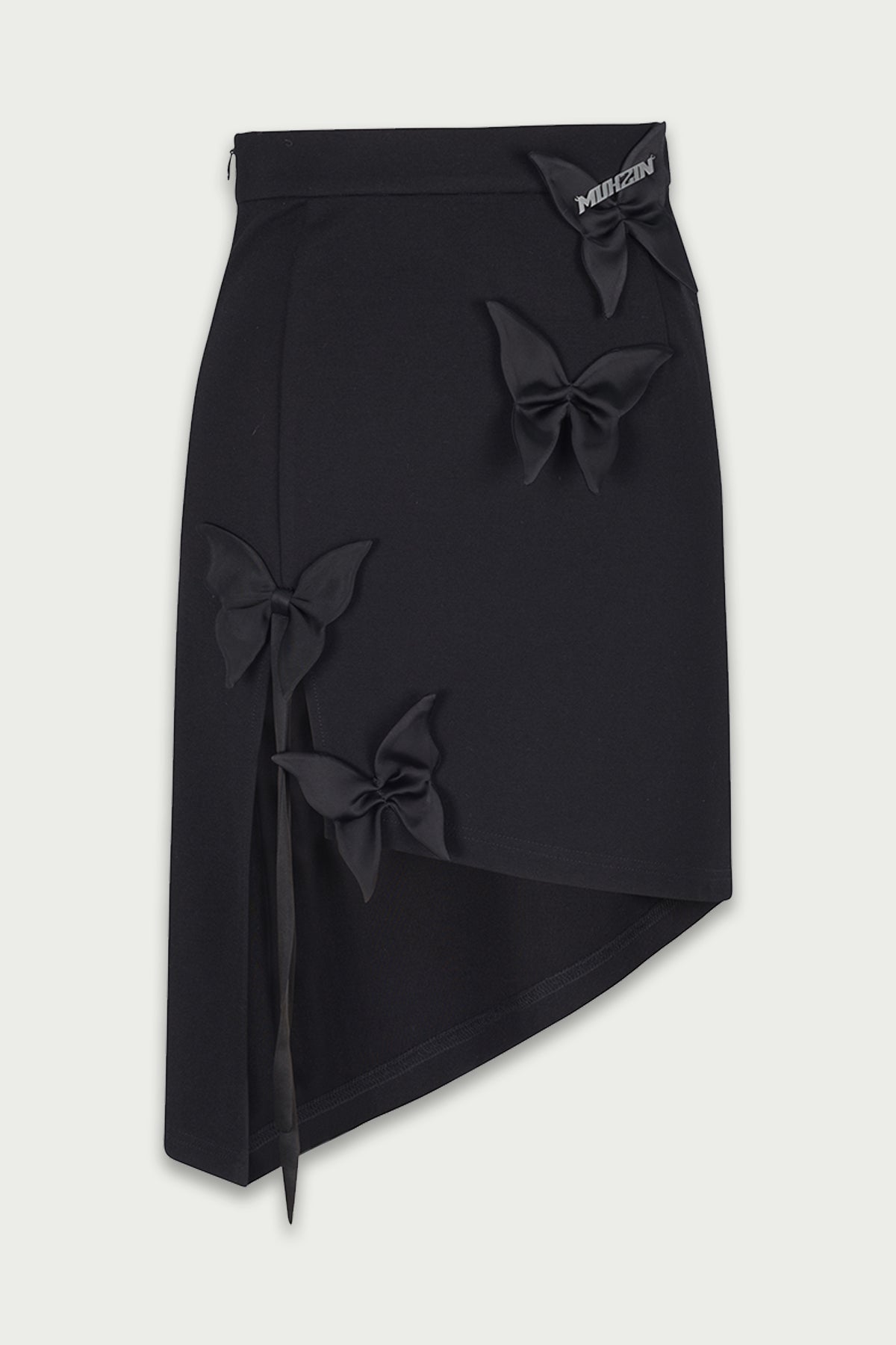 Mukzin | Asymmetric Butterfly Slit Mini Skirt