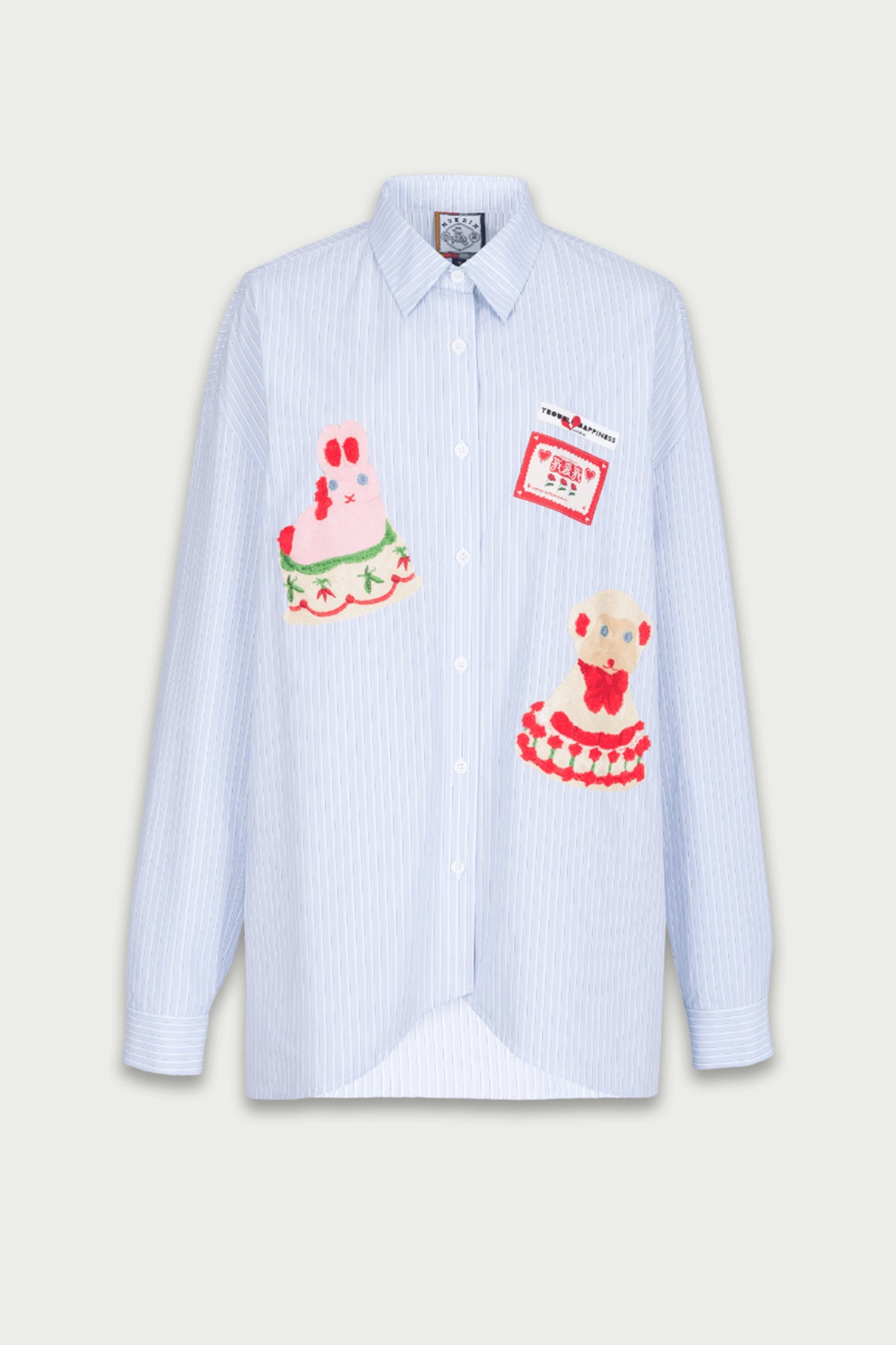 Mukzin | Blue Striped  Pattern Loose Shirt - 囍XI