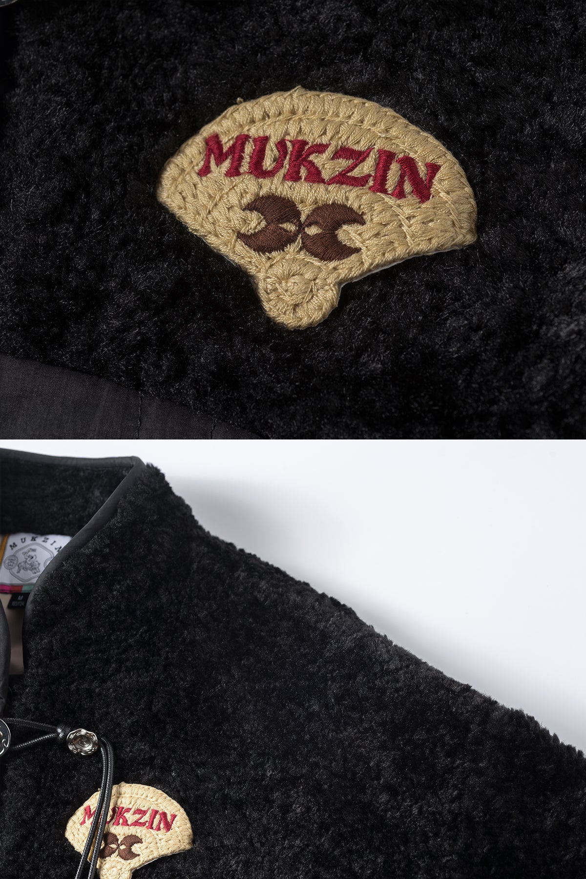 Mukzin | Fluffy Patchwork Button Coat