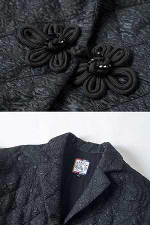 Mukzin | Retro Black 3D Jacquard Coat