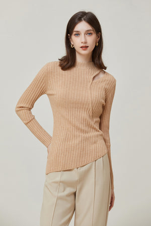 Sylphide | Noele Apricot Cut Out Wool Sweater
