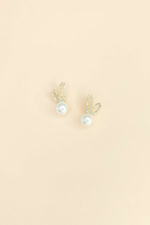Pearl Rabbit Stub Earrings