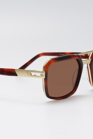Fangyan | Rectangular Metal Red Sunglasses