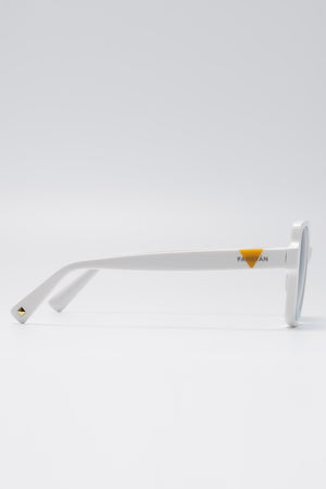 Fangyan | Rectangular Oversized  White Sunglasses
