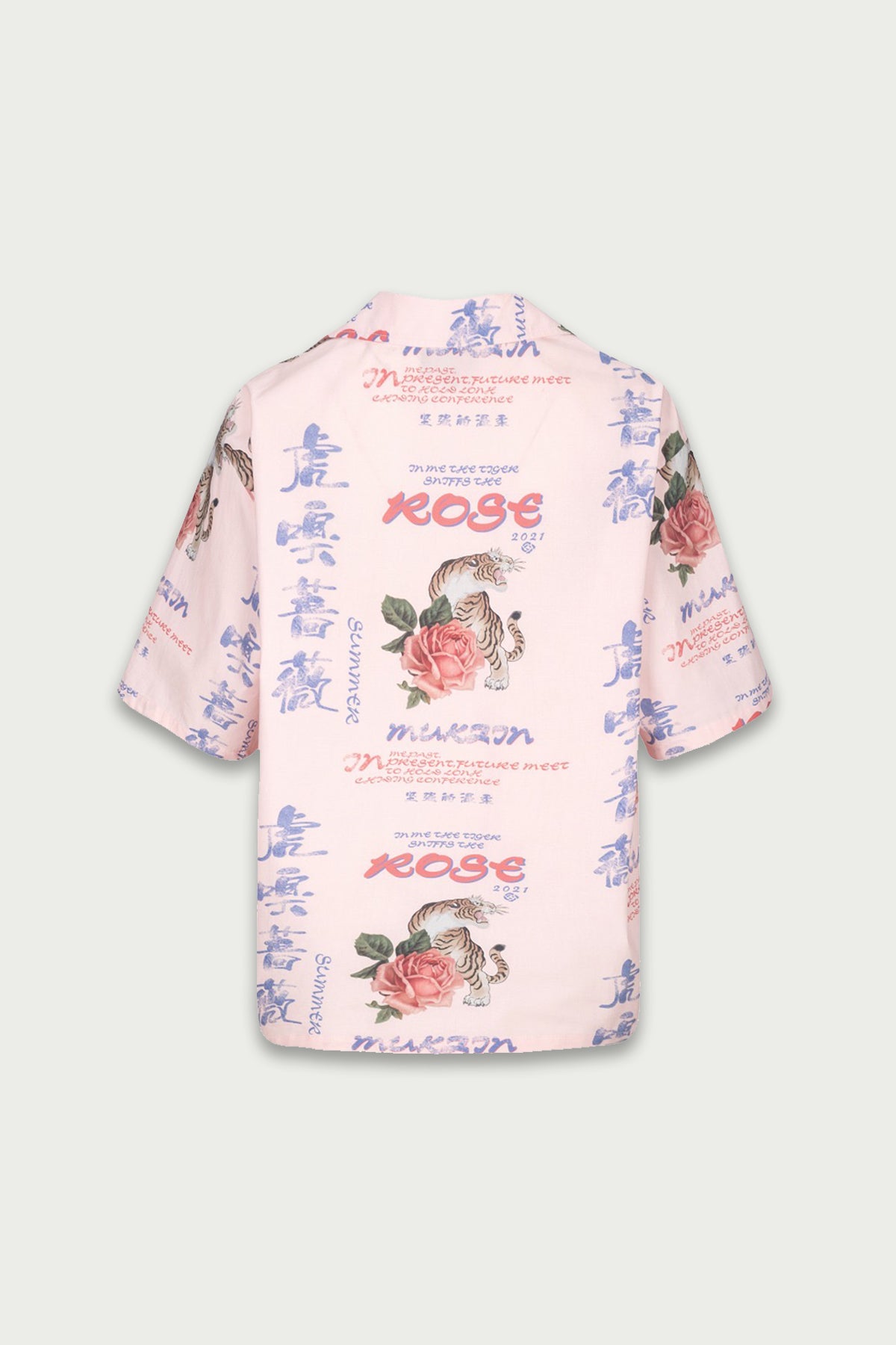 Mukzin | Retro Loose Print T Shirt - Tiger Sniffing Rose