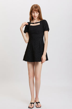 Sylphide | Rosalee Black Puff Mini Dress