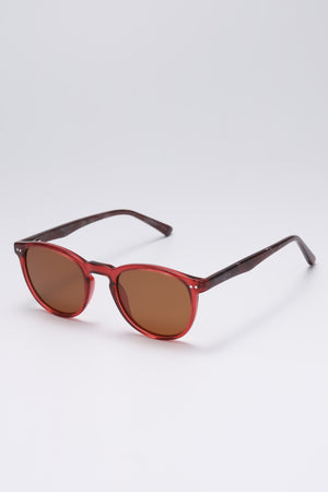 Fangyan | Round Clear Red Sunglasses
