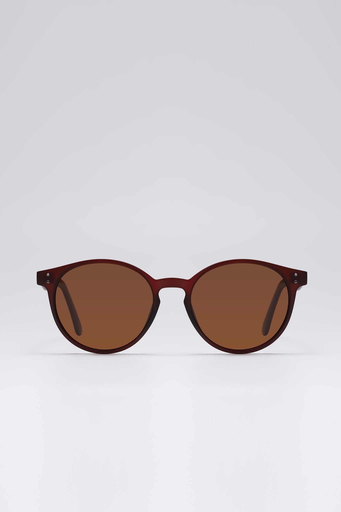 Fangyan | Round Clear burgundy Sunglasses