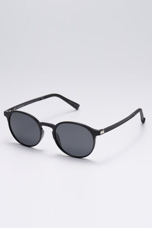 Fangyan | Thin Round Black Sunglasses