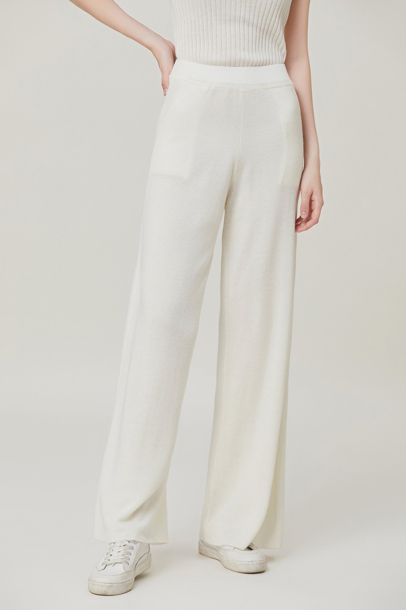 Sylphide | Sian White Wool Blend Pants