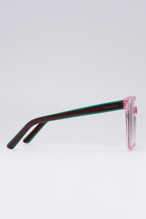 Fangyan | Square-Round  Clear Pink Sunglasses