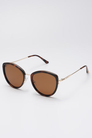 Fangyan | Square-Round Tortoiseshell Metal Sunglasses
