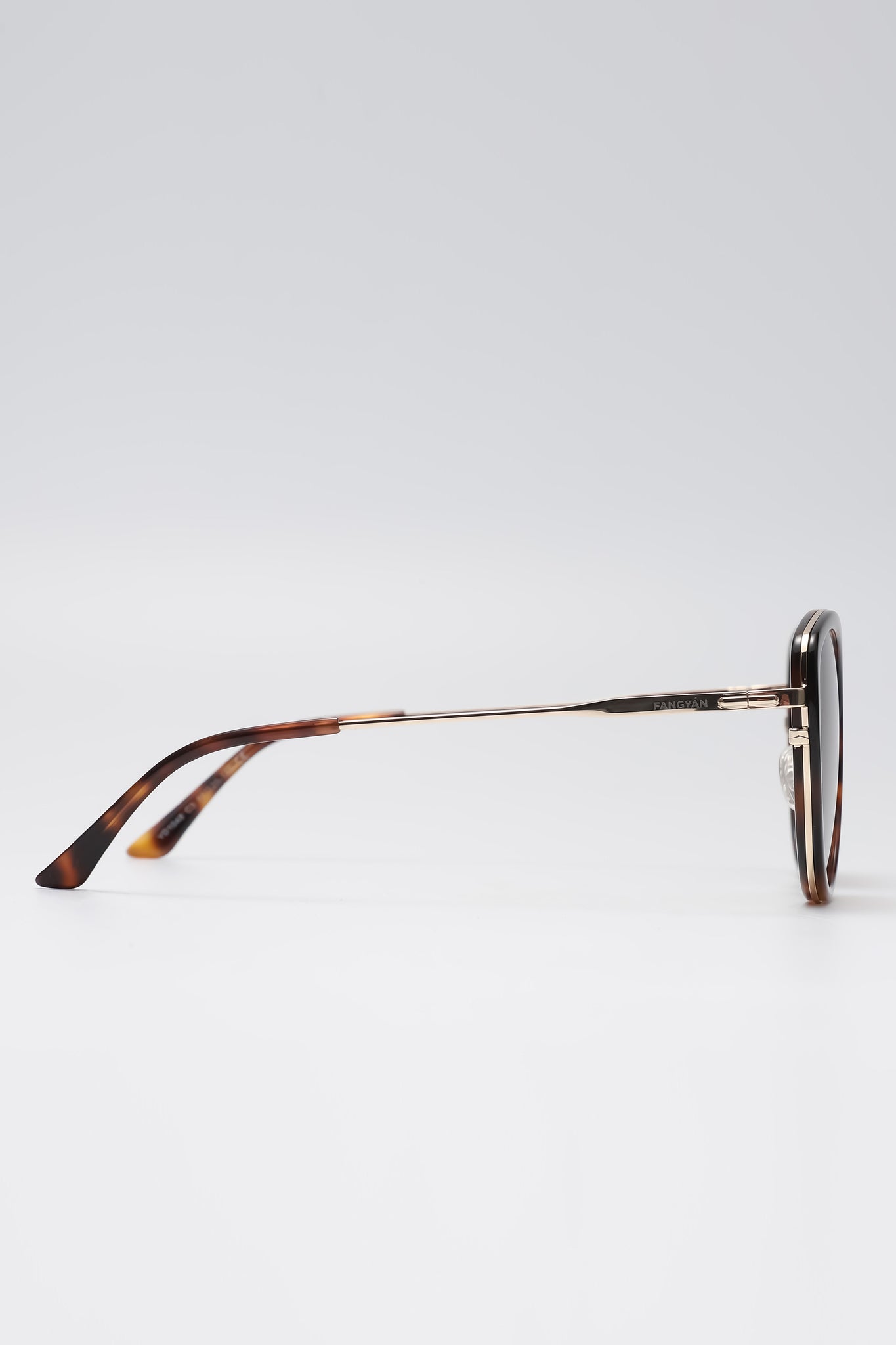 Fangyan | Square-Round Tortoiseshell Metal Sunglasses
