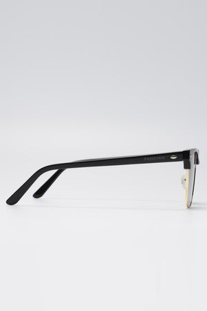 Fangyan | Square Acetate-Metal Black Sunglasses