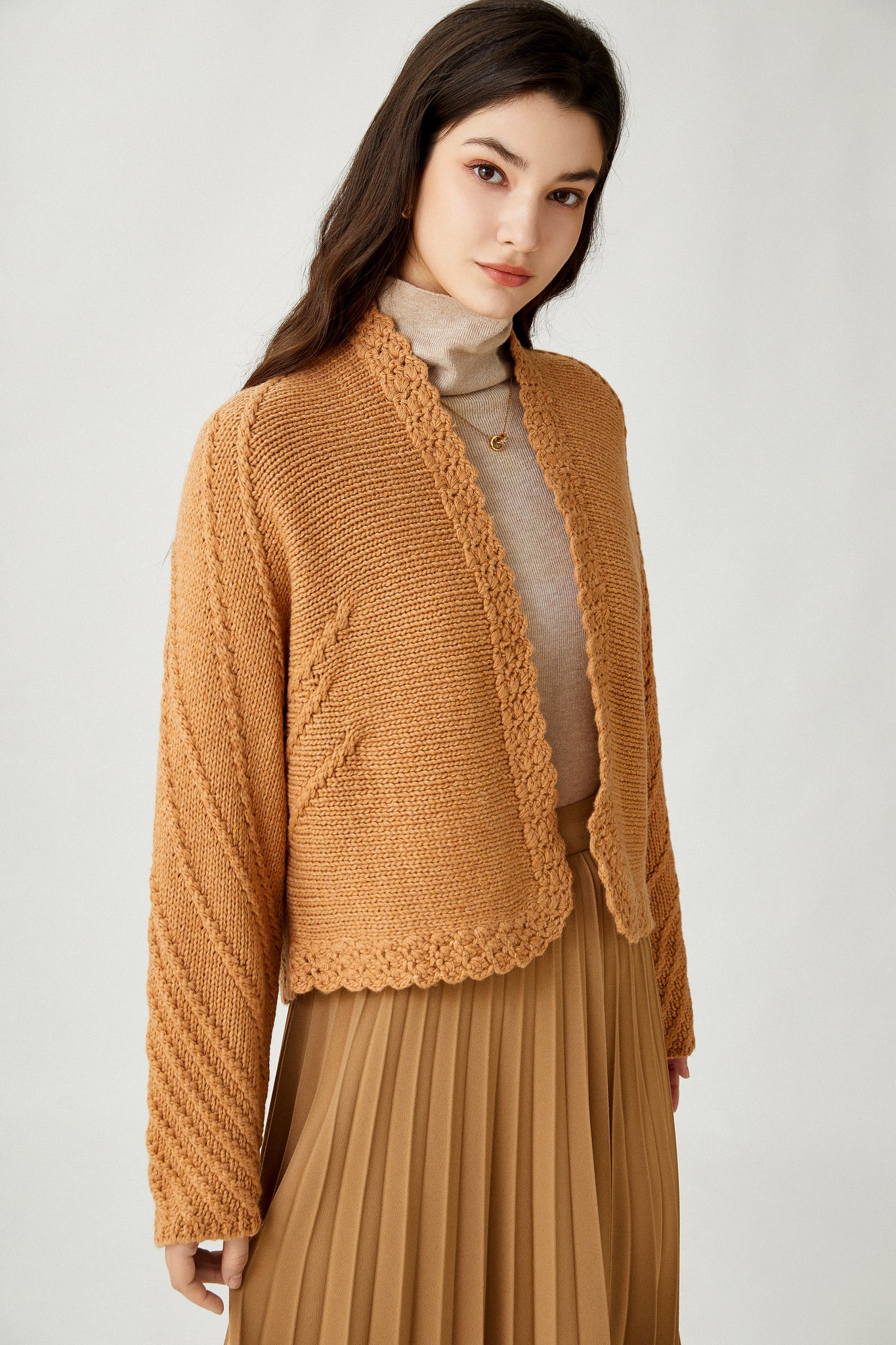 Sylphide | Astrid Orange Crochet Wool Cardigan