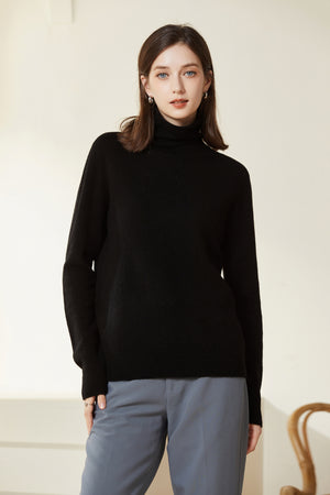 Sylphide | Maia Black Rollneck Wool Sweater