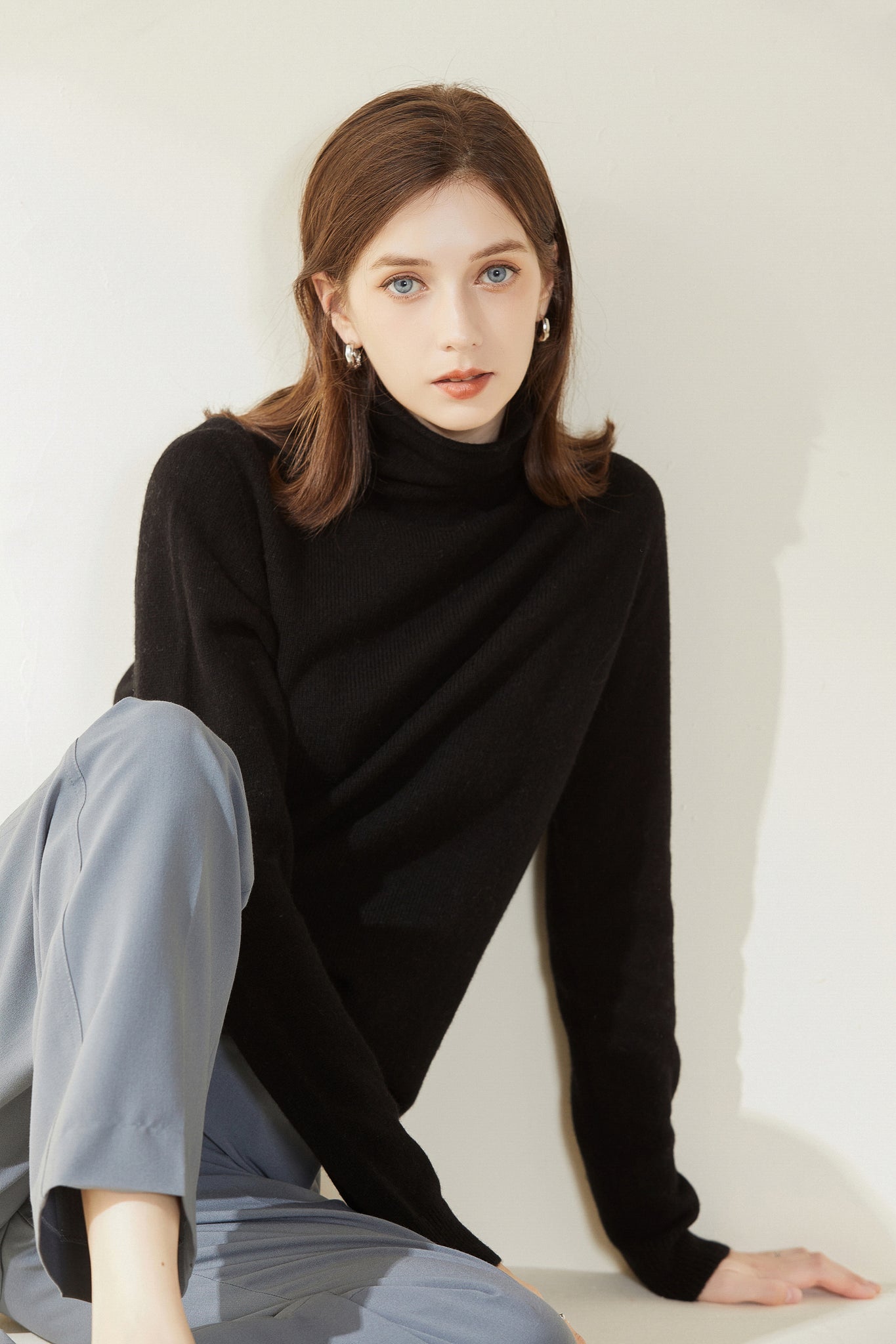 Sylphide | Maia Black Rollneck Wool Sweater
