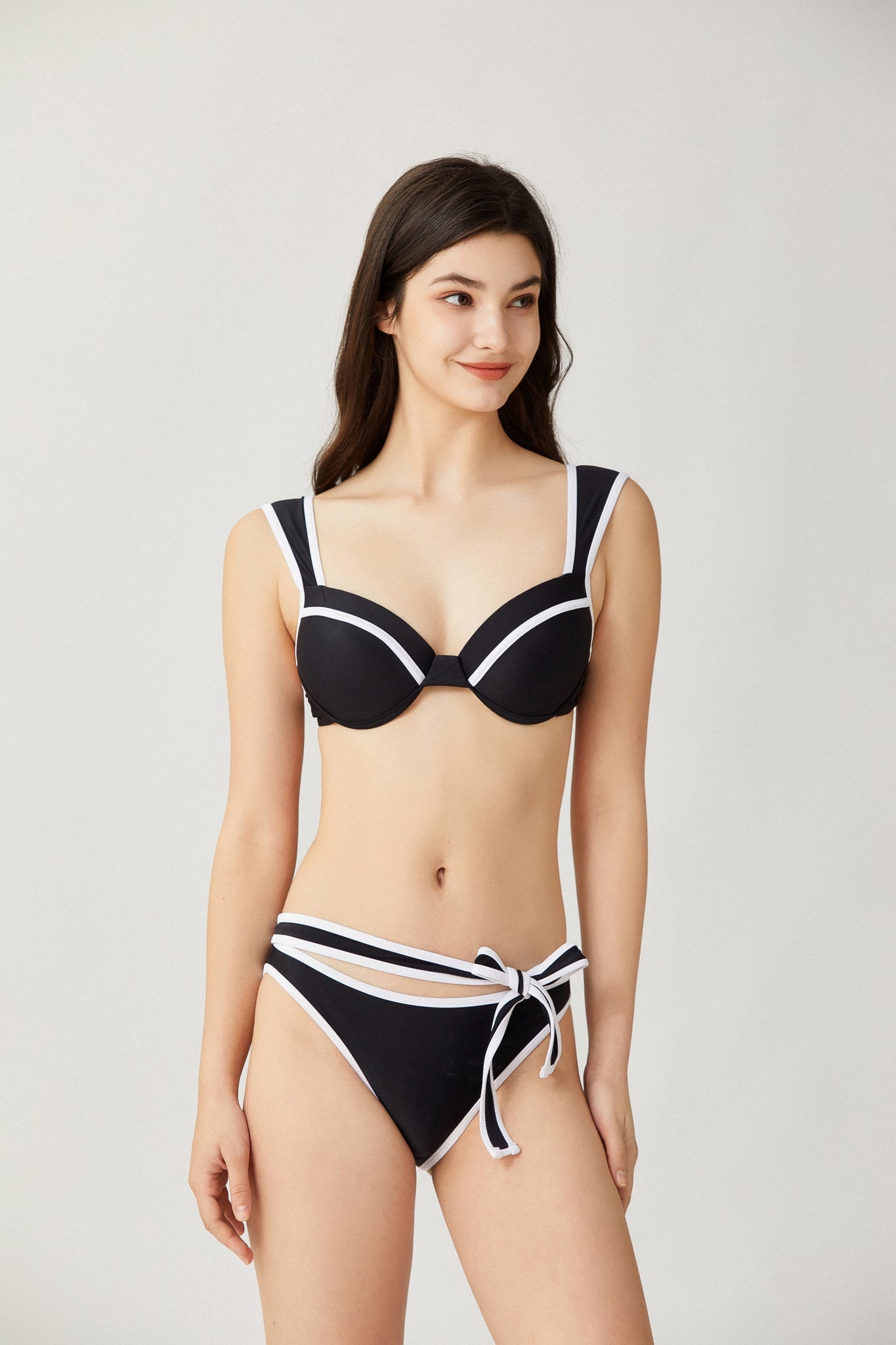 Sylphide | Mallory Black And White Two-Piece Bikini Set
