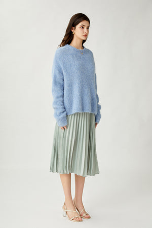 Sylphide | Oceane Blue Furry Alpaca Sweater