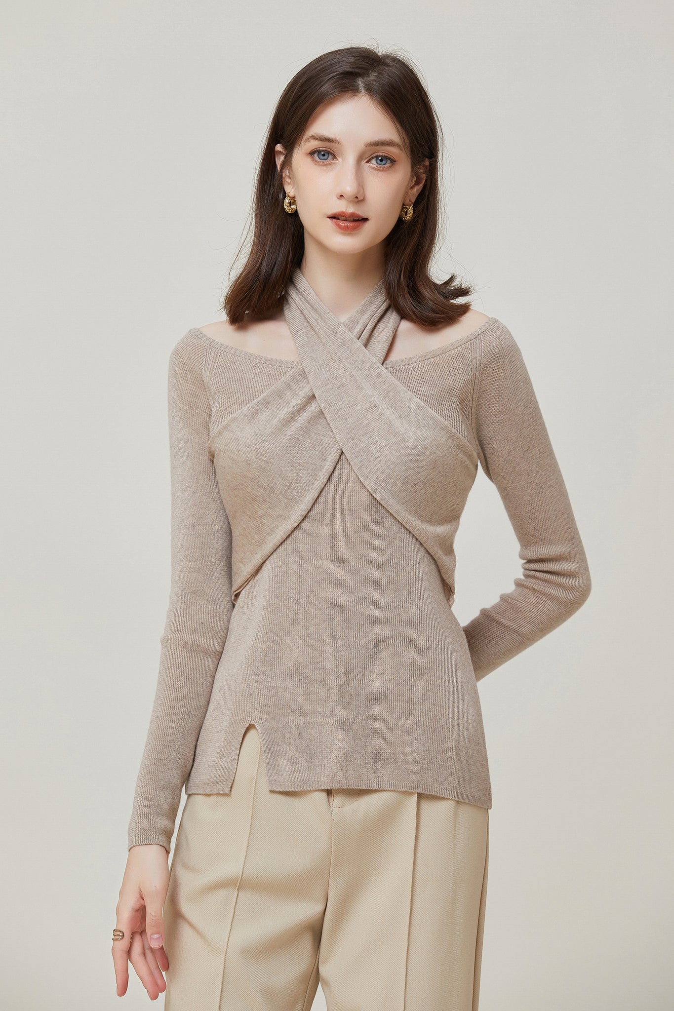 Sylphide | Osanne Surplice Wool Blend Sweater