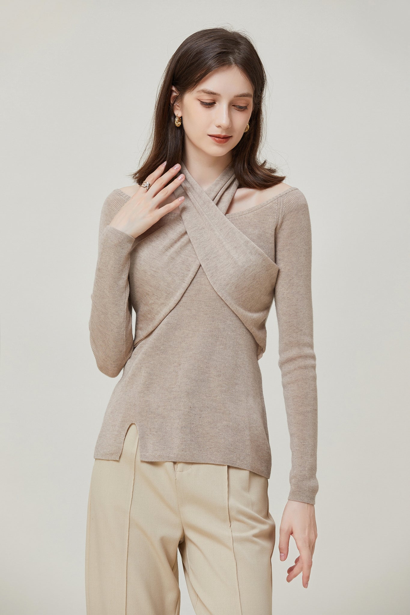 Sylphide | Osanne Surplice Wool Blend Sweater