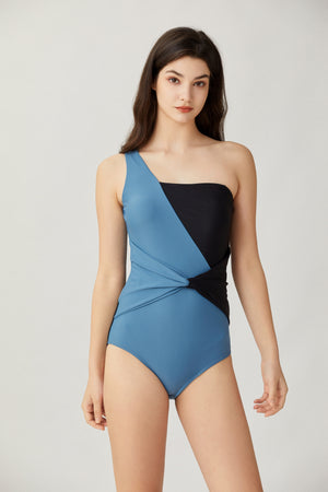Sylphide | Remi Asymmetric Blue One-Piece Swimsuit