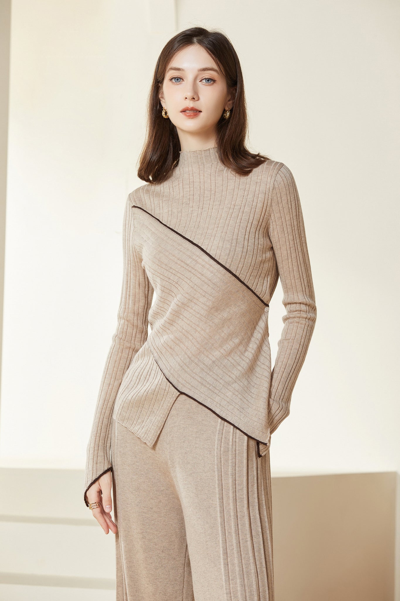 Sylphide | Marthe Asymmetric Wool Blend Sweater