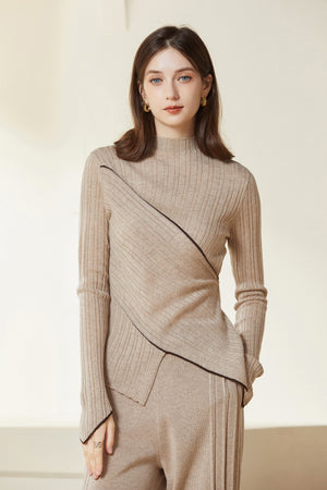 Sylphide | Marthe Asymmetric Wool Blend Sweater