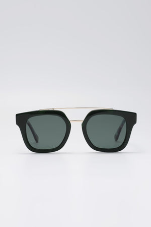 Fangyan | Thick Sqaure Deep Green Sunglasses