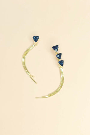 Triangle Sapphire Alloy  Chandelier Drop Earrings