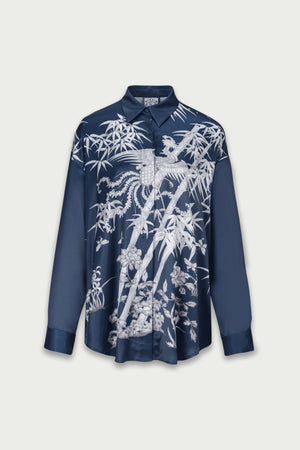 Mukzin | Unisex Embroidered Satin Shirt - Seeking Fairyland