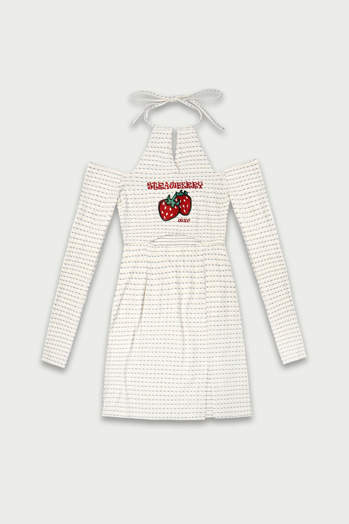 WXC | Embroidered Strawberry Cut-Out Dress