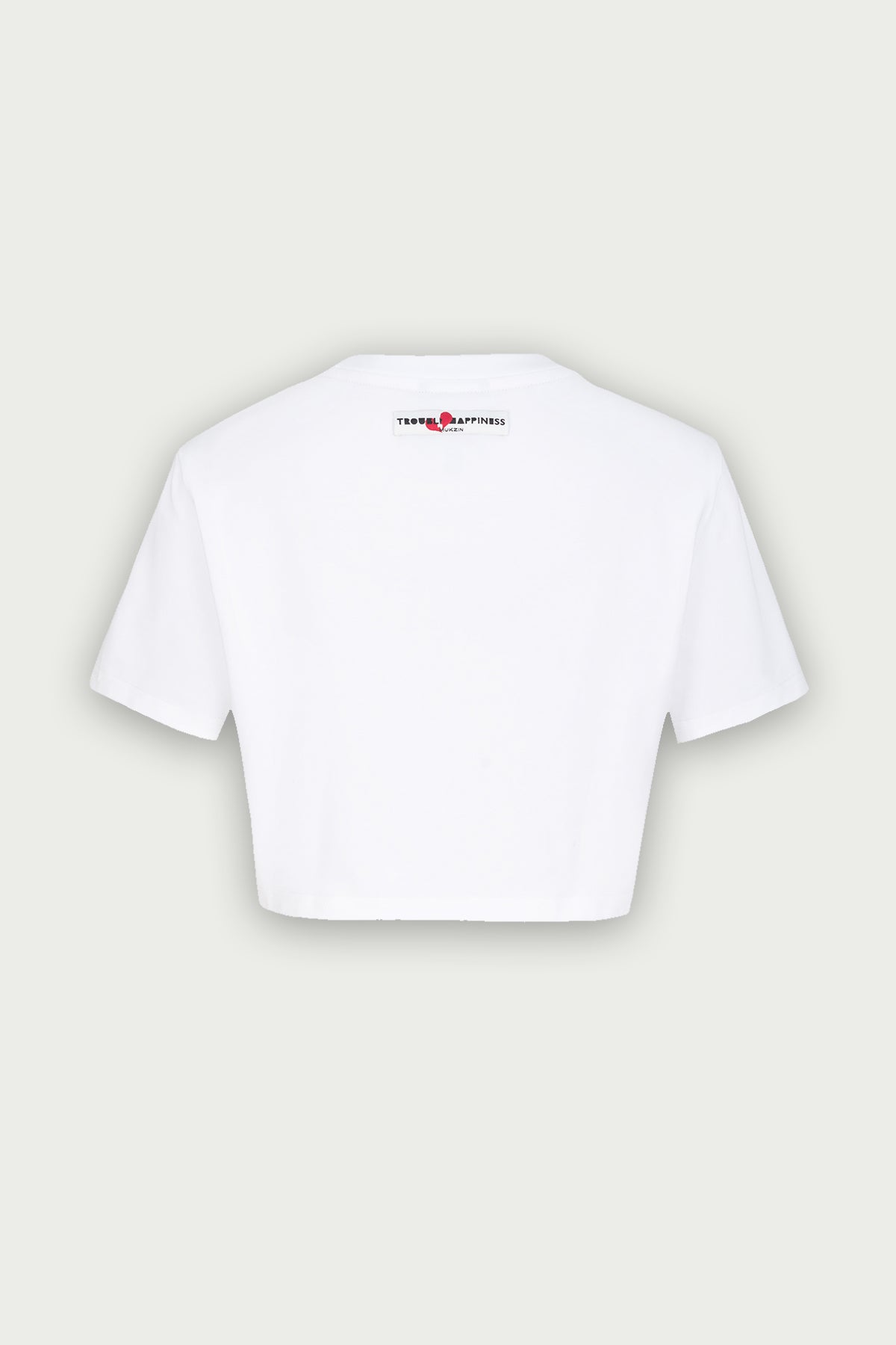 Mukzin | White Cropped Short T Shirt - 囍XI