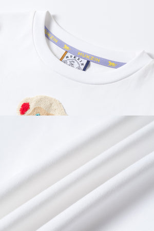Mukzin | White Cropped Short T Shirt - 囍XI