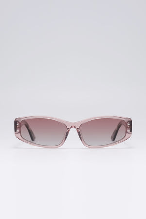 Fangyan | Wraparound Clear Pink Sunglasses