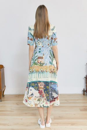 XUNRUO | Botanical And Animal Painted Dress