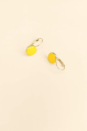 Yellow Alloy Hoop Earrings